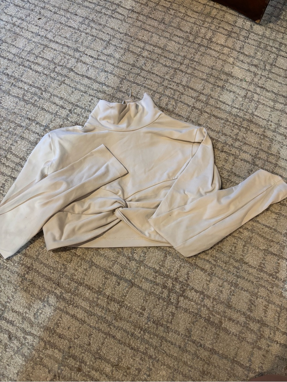 Susana Monaco Cream Twist Front Crop Top